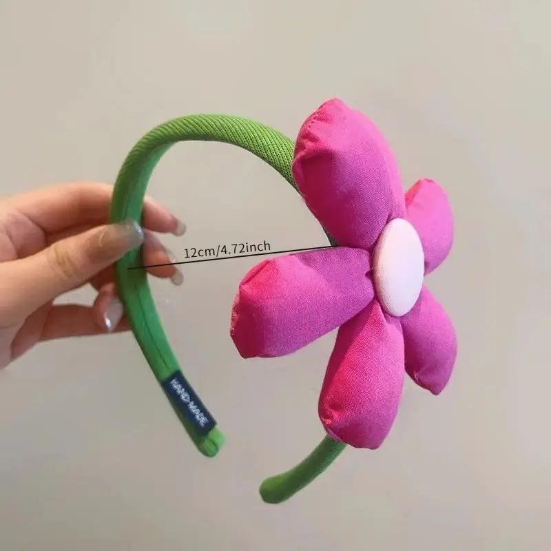 Sweet Simple Colored Large Flower Hair Hoop Rabbit Headband Suitable for Hair Styling Girls Hair Accessories Party Holiday Gifts