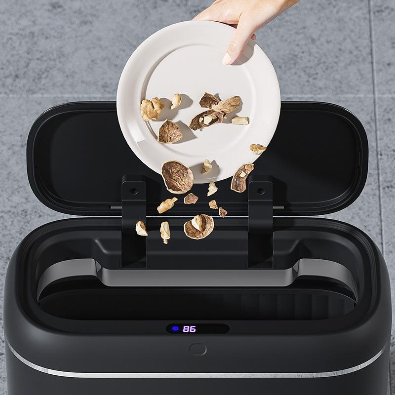 14L Smart Sensor Trash Can Flip-top Sorting Garbage Storage Box Household Wastebasket Kitchen Bathroom Bedroom Waste Collector