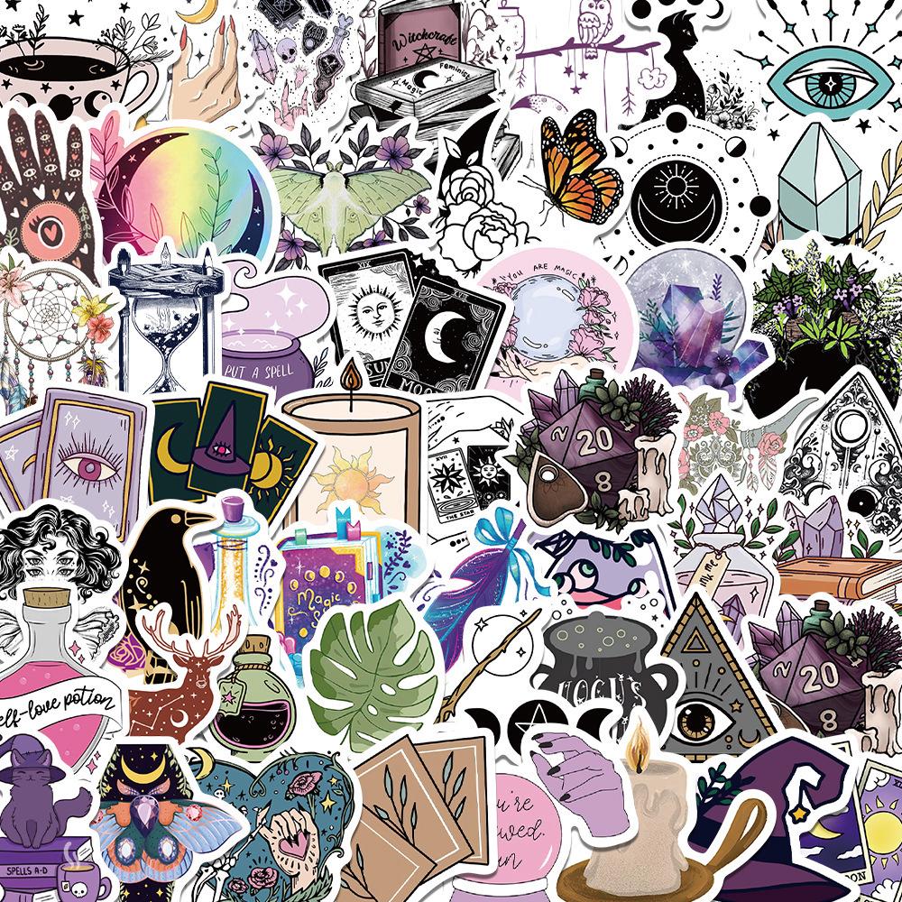 50 Bohemian Wizard Graffiti Stickers: 2 Styles for Suitcase, Skateboard, Notebook & Phone Case