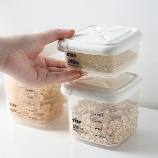 Food Jar Food Grade Dust-proof Plastic Scale Mark Style Food Sealing Jar for Home