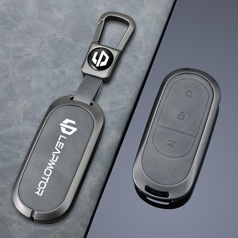 Zinc Alloy Leather Car Remote Key Case Cover For Leapmotor C16 C11 C10 C01 B10 T03 S01 Type Protector Shell Keychain Accessories