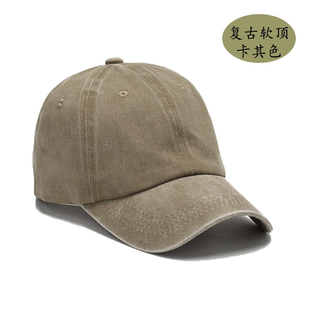 Baseball cap women's literary and retro outdoor washed baseball cap hot-selling cap retro light board antique men