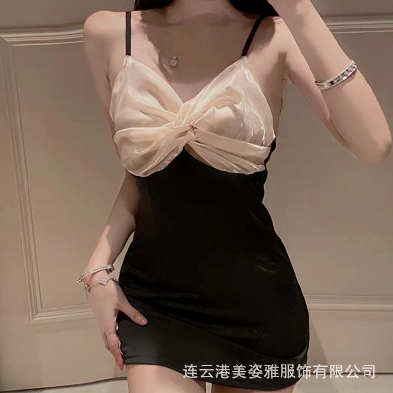 New Sexy Sexy Pajamas Summer Pajamas Lace Suspender Bow Pure Desire Superior Sense Sweet Spicy Collar Temptation