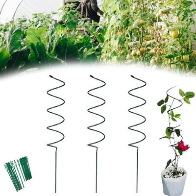 3 ks Podpůrné tyče pro rostliny Twist Tyče na rajčata Spirálové tyče pro rostliny Železné zahradní podpěry s vázacím drátem pro popínavé rostliny a liány