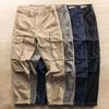 Solid Color Overalls Men's Spring and Autumn Korean Version Loose Straight Casual Pants Trendy Brand Semi-elastic Waist Outdoor Work Pants