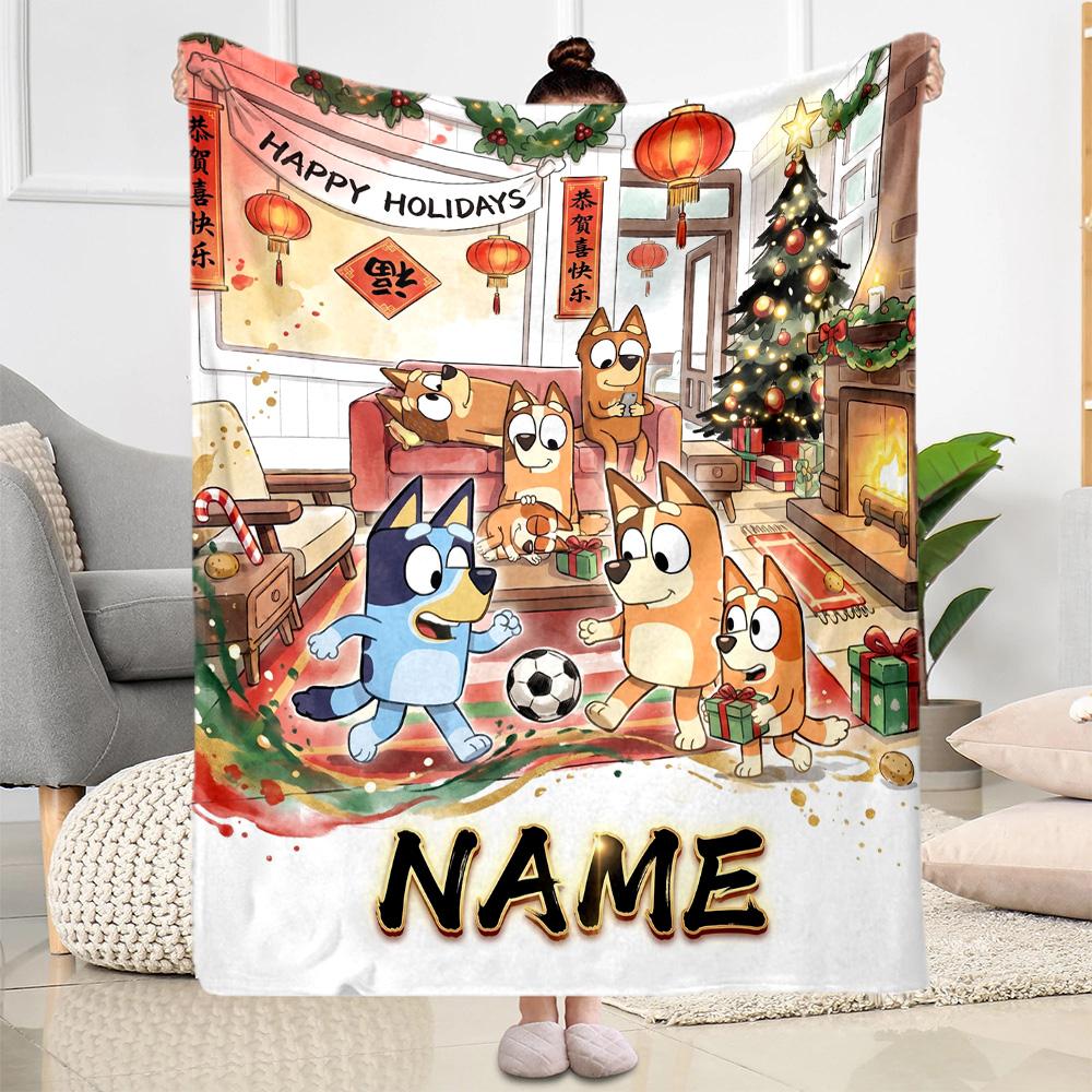 Halloween Treats Tricks Customize Text Blanket Throw Personalized Blanket Soft Warm Cozy Great for Bed Livingroom Living Room Office