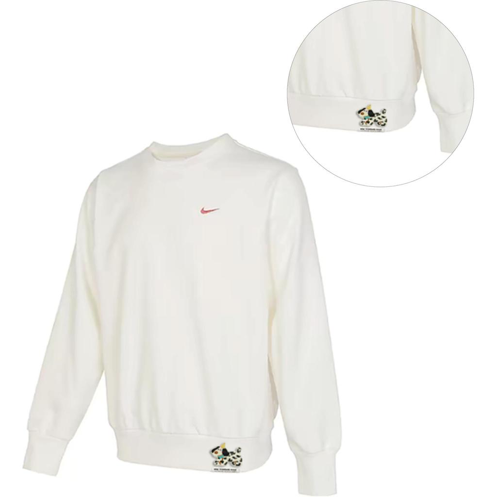 Nike Casual Cute Pet Logo Embroidered Sports Warm Crew Neck Long Sleeve Sweatshirt Men Sweatshirt White HF1115-100(TEAM702-BAYBAY-DOG)
