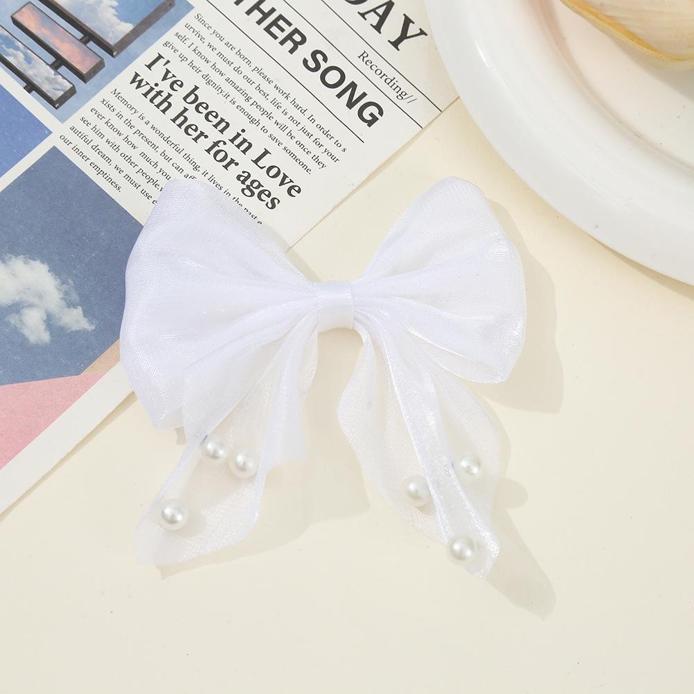 1pc Spring/Summer Bowknot DIY Apparel Accessories Pearl Bowknot Hair Clip Hair Accessories
