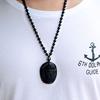 Lucky Women Carved Natural Necklace Black Obsidian Pendant