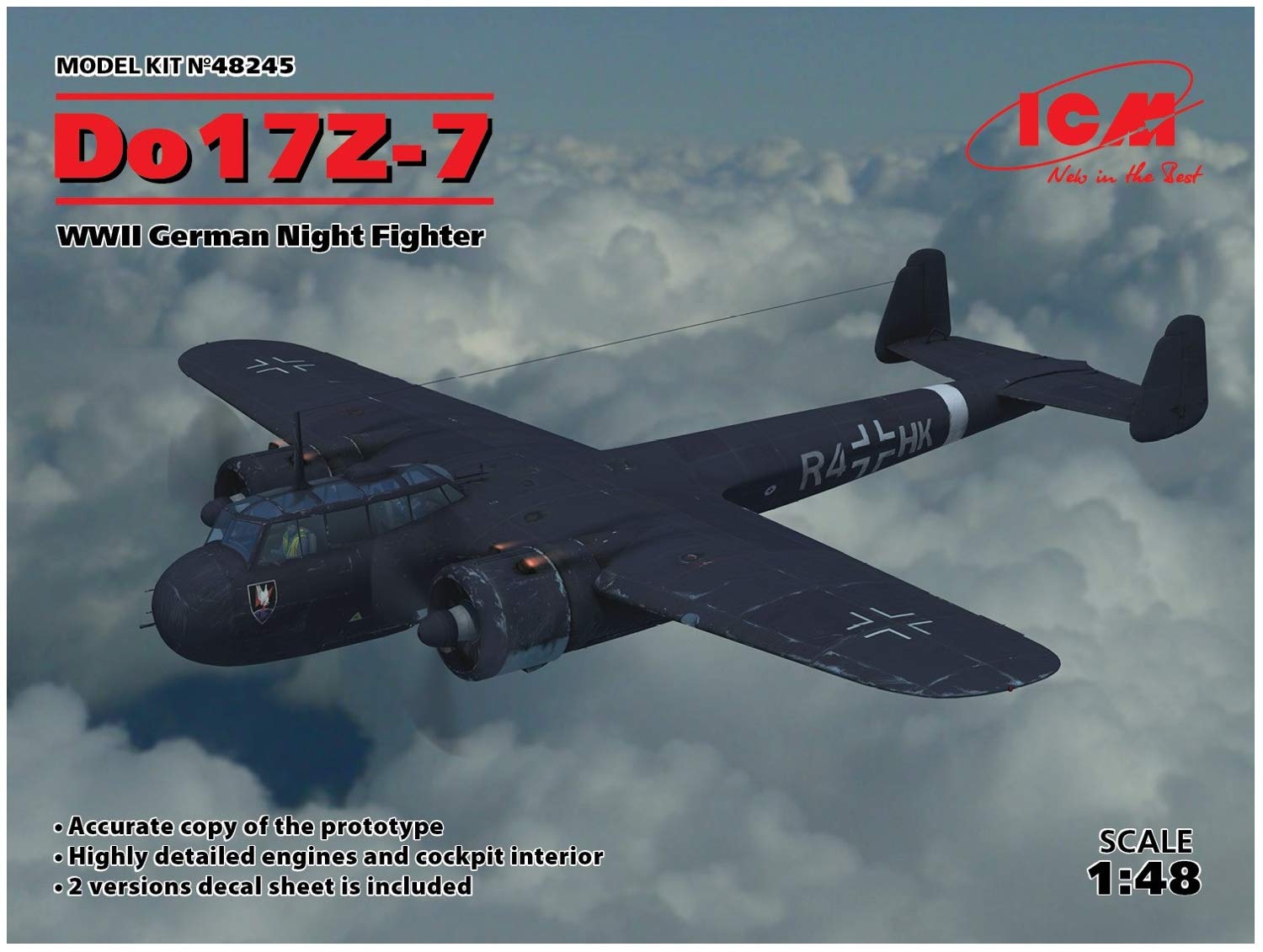 

ICM ICM German Air Force Dornier Night Fighter Plastic Model 48245 1/48 Do17Z-7