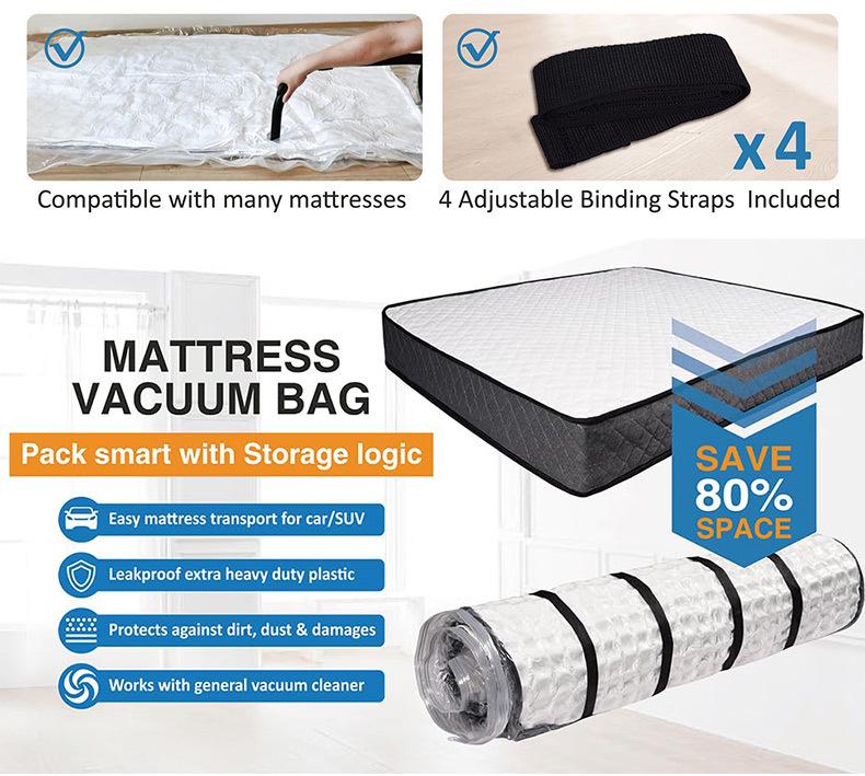 Extra Large Latex Mattress Vacuum Compression Bag for Bedding Storage and Moving