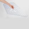 Non Slip Shower Mat With Suction Cup And Drain Hole, Machine Washable Bathtub Mat, Transparent-YuJia
