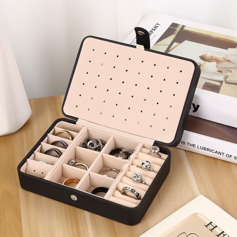 Schmuckkasten Organizer aus Leder Schmuckdisplay Schmuckschatullen und Verpackung Ringbox Geeignet für Ohrringe und Ringe