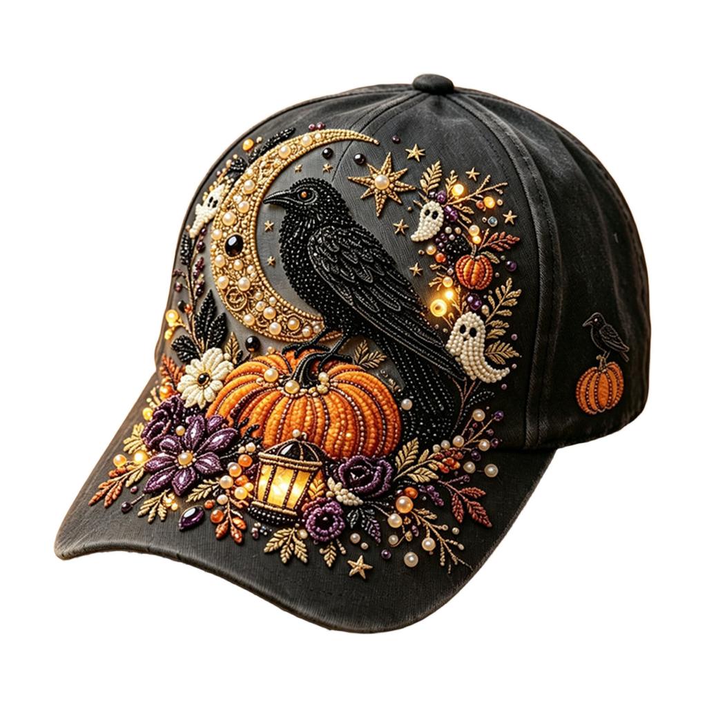 Adjustable Halloween Printed Hat for Men and Women - Novelty Costume Party Accessory