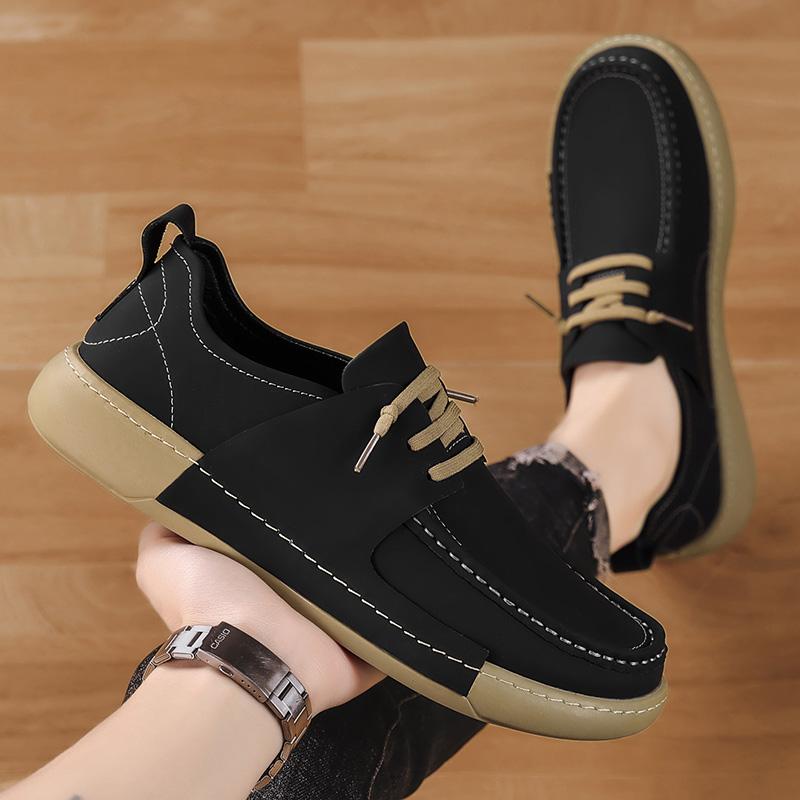 Fashion High Quality Men Shoes Fashion Hot Sale Business Casual Leather Men Shoes Lace-up Wear-Resistant Comfortable Men's Driving Shoes