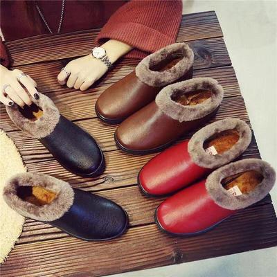 Winter New Old Beijing Cloth Shoes Women's Cotton Shoes Home Daily Cotton Slippers Waterproof Leather Surface One Pedal Comfortable Soft Sole