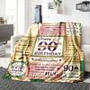 90Th Birthday Celebration Personalized Name Blankets Soft And Comfortable Against The Skin Naps And The Office A Wonderful Gift For Friends Family And