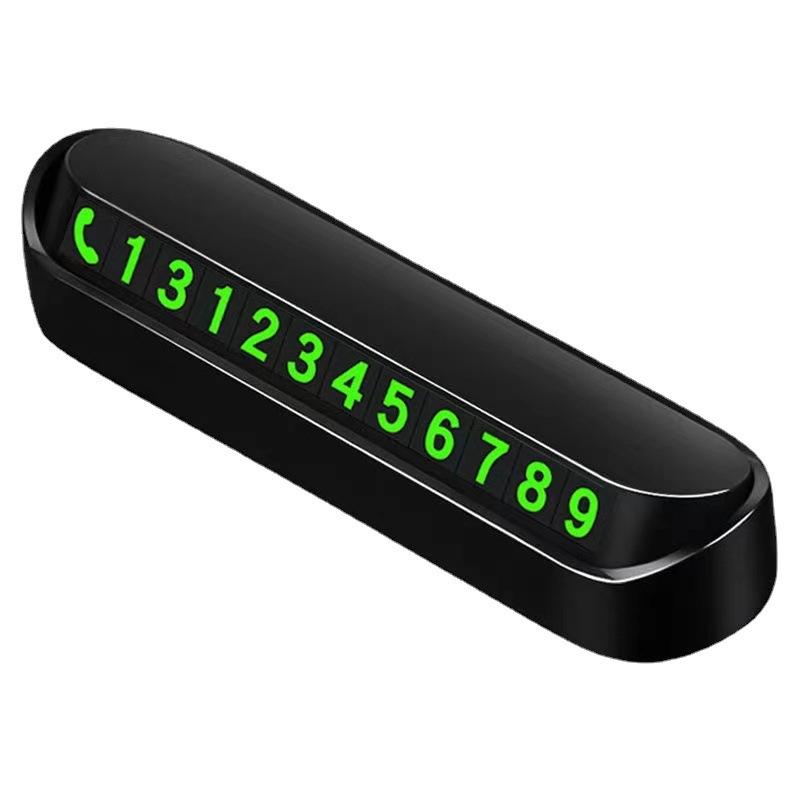 Magnetic Car Parking Sign with 1-Second Hide Luminous Phone Number Plate Heat-Resistant ABS 3M Adhesive Dashboard Display
