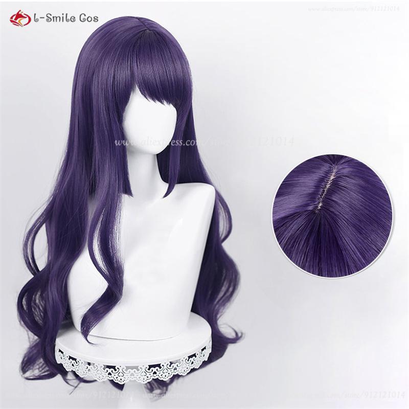 Anime Marin Kitagawa Cosplay Pruik 80cm Lang Krullende Pruiken Donkerpaars Hittebestendig Synthetisch Haar Kitagawa Marin Halloween Pruiken One Size blue