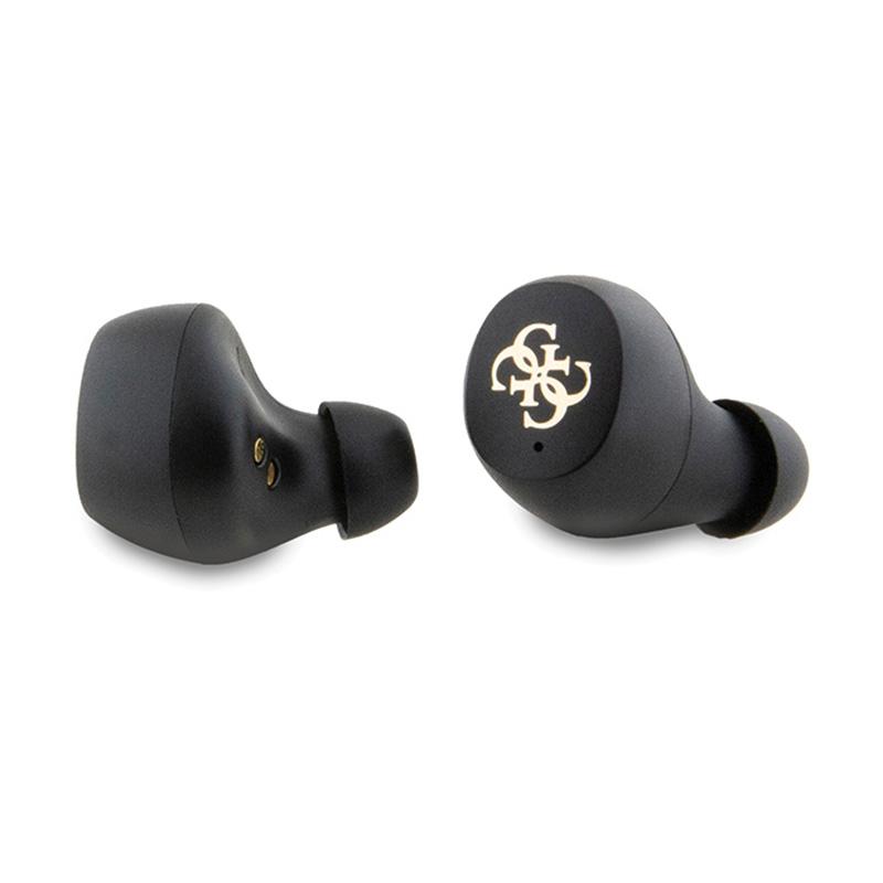 Guess 4G Metall Logo - Bluetooth TWS Kopfhörer ENC + Ladecase (Schwarz)