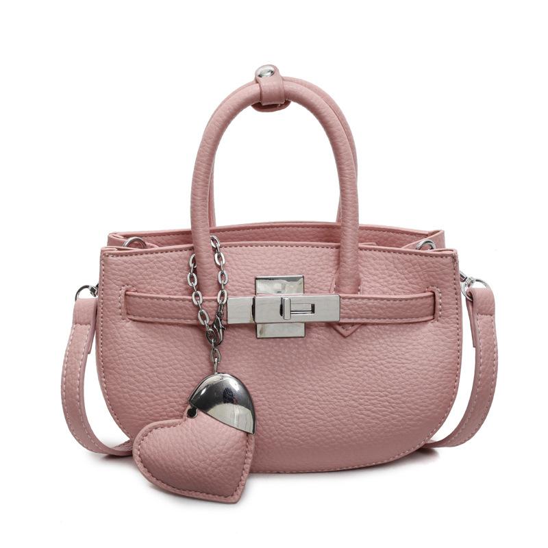 Wholesale Temperament Versatile High Sense Lychee Pattern Hand Carrying Bucket Bag Fashionable Foreign Style Messenger Platinum Bag Women