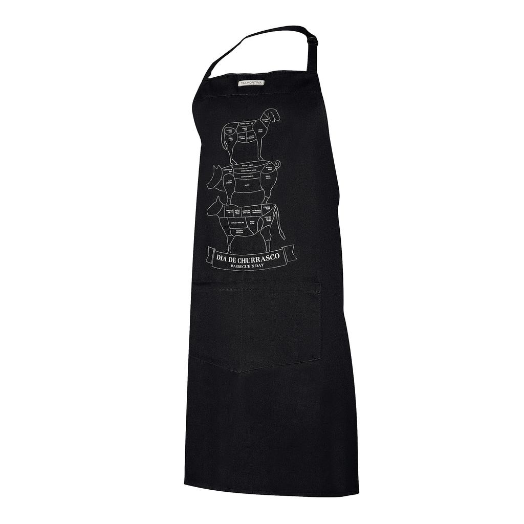 Tramontina Churrasco Apron Cotton Black Durable Lightweight Camping Outdoor Work Made In Brazil TRAMONTINA 100% 26466/100