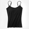 Women's Camisole Tops with Built In Bra Padded Neck Vest Slim Fit Tank Tops Summer Green Black Halter Top