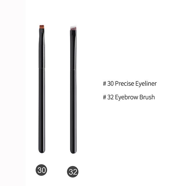 OVW 2 Stück Ziegen-Profi-Kosmetik-Make-up-Pinsel, Werkzeuge, natürliches Haar, schwarze Malerei, Holzgriff, Brochas Maquillaje Pelo Natura