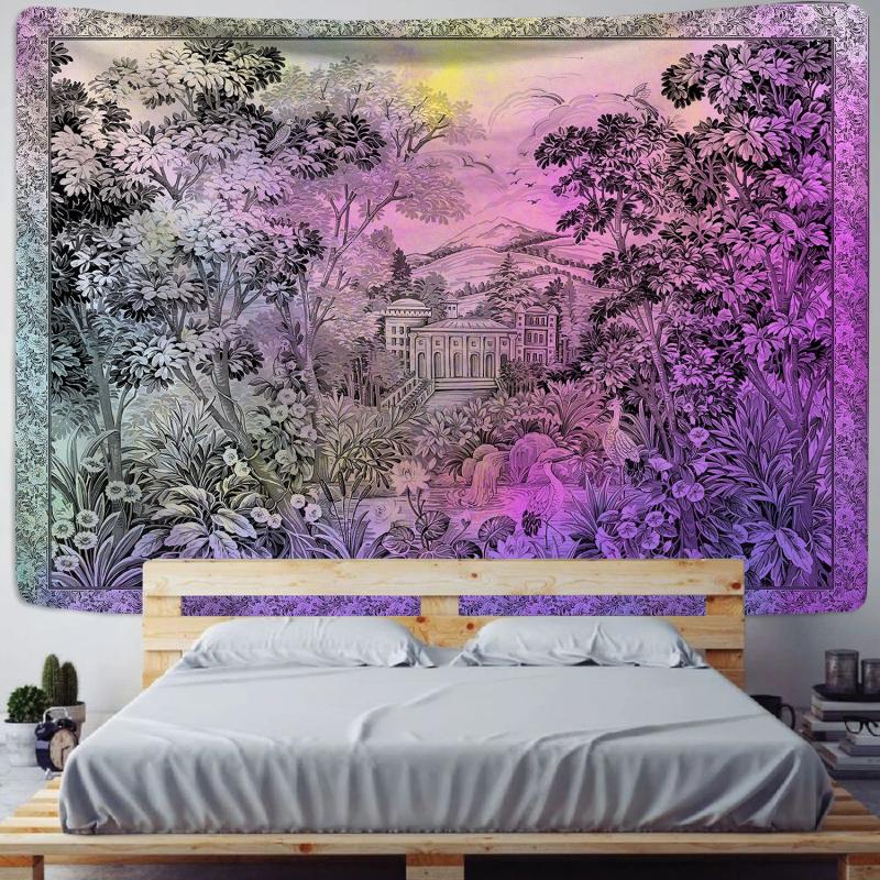 Wandteppich, Pflanzenserie, bedruckt, für Zuhause, zum Aufhängen, Stoff, Wandbehang, Strandtuch, Strandsitzdecke