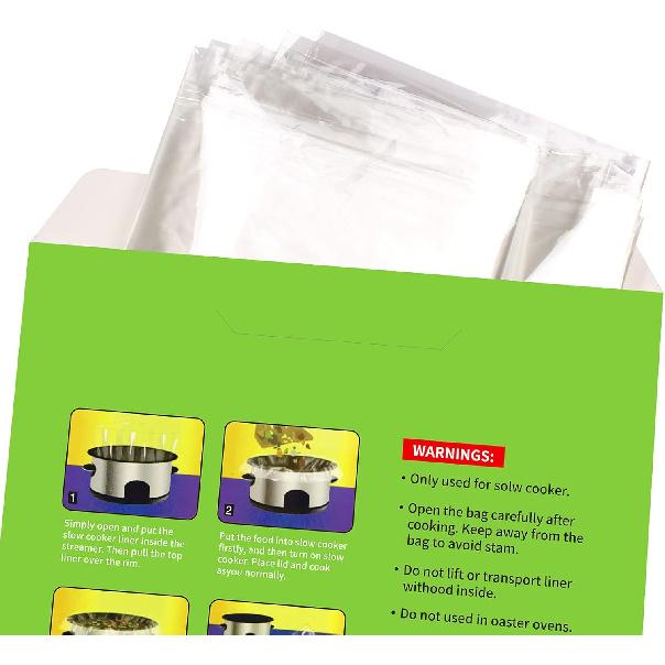 ECOOPTS Slow Cooker Liners Disposable Cooking Bags Large Size Pot Liners Fit 4QT to 8.5QT Suitable for Oval & Round Pot (10 BAGS)