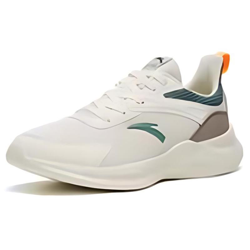 Anta Road Run Shock Absorbers With Slip Resistant Features Low Top Running Shoes Men's White Green Sneakers 912245571-3