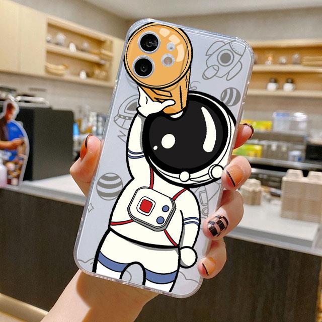 

Милый чехол с космонавтом для iPhone 14 11 12 Pro 13 Pro Max XR XS X 6s 7 8 Plus SE 2020 13 Mini Роскошный Противоударный Прозрачный Чехол iPhone 14 Pro Max