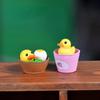 4PCS Random Styles Cute Duck Creative Shape Micro Landscape Ornaments Bucket Duck DIY Decorative Materials Crafts Gifts Decor