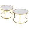 2pcs Marbling Living Room Round Table Simple Elegant Coffee Table Home Furniture