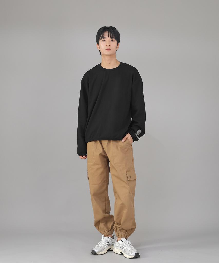 Seinteukeulu Snap Button Wide Cargo Jogger Pants Swc-361 Camel