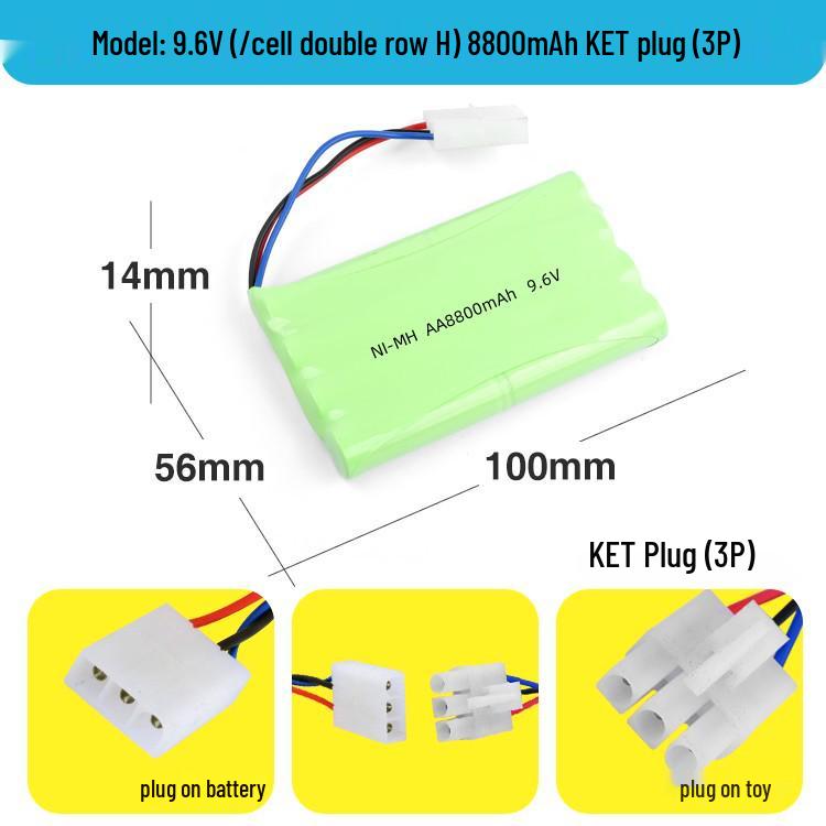 Ni-MH AA Rechargeable Battery Pack for Remote Control Cars: 3.6V To 12V