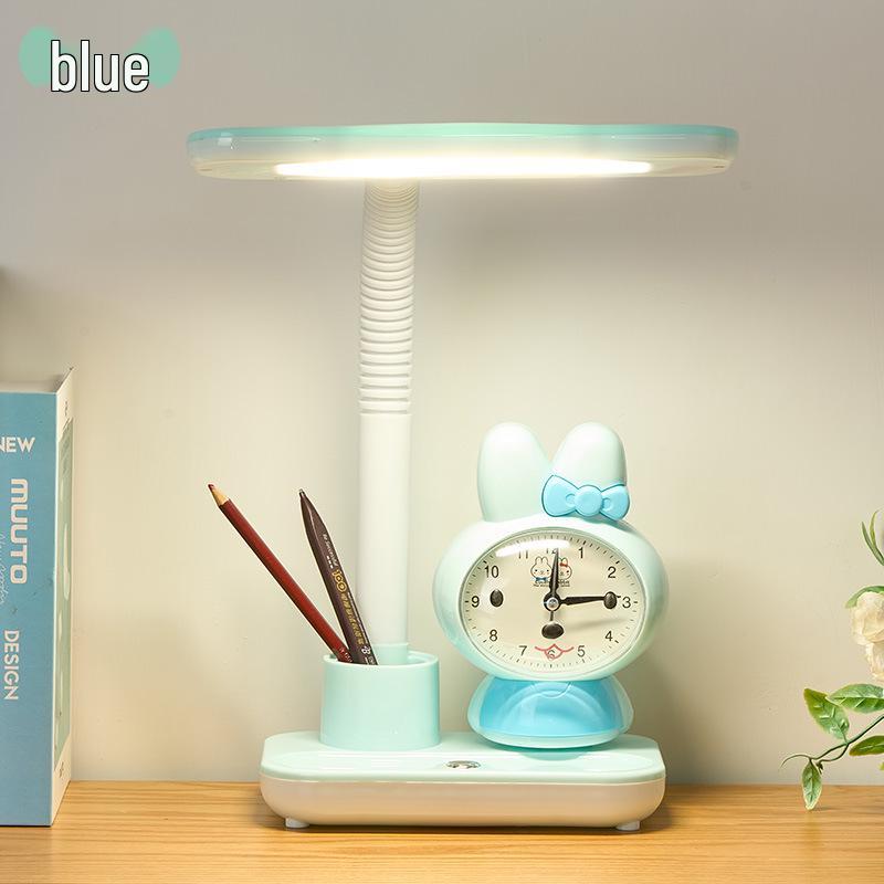 Guangshibao Kinder Schreibtisch Hasen Uhr Tischlampe
