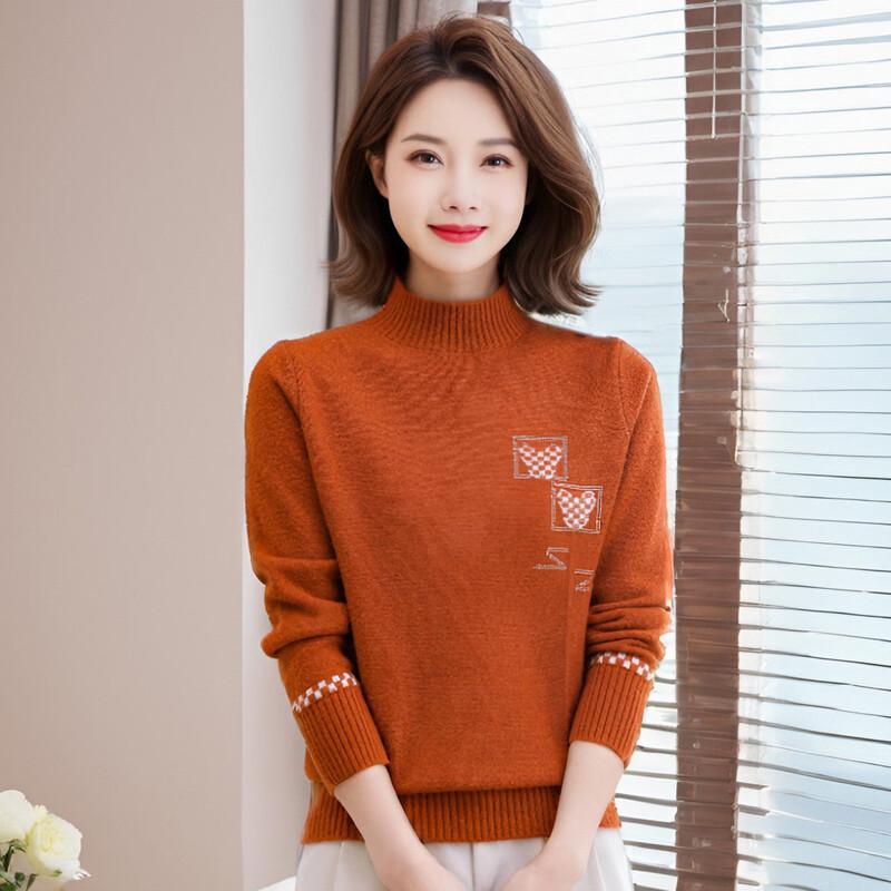 

Women s Half-High Collar Warm Knit Top 2XL