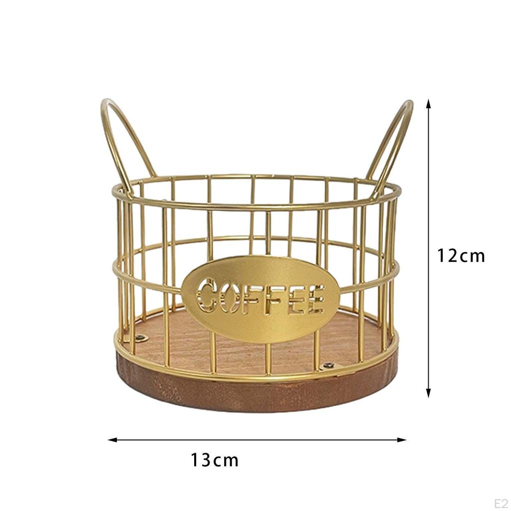 Coffee Pod Holder Capsule Storage Basket Wire with Double Handle Organizer