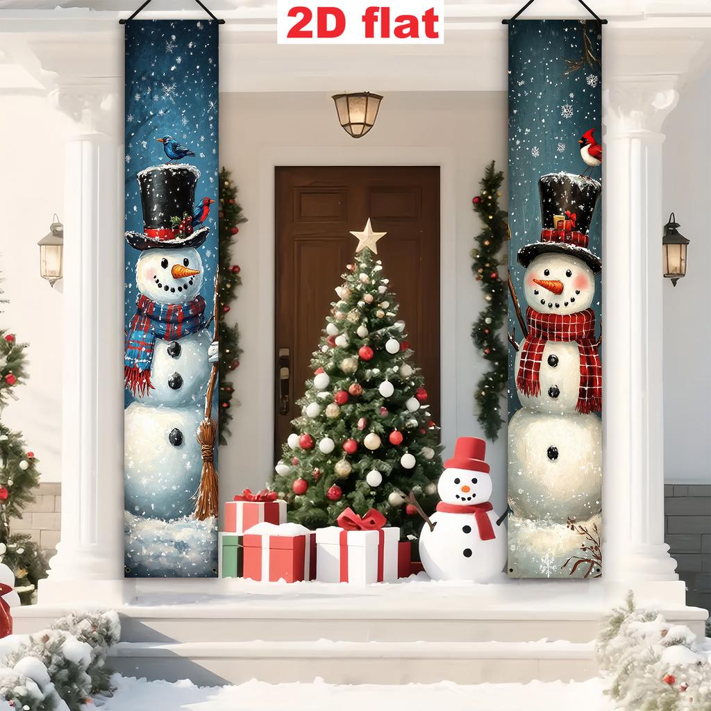 2D Flat, 2D Flat - 2D Flat, 2D Flat - 2D Flat Banner (Party Banners) Set of Two (11.8*70.8 Inches / 30*180 Cm), Made of Polyester, Christmas Decoratio