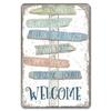 Welcome Metal Tin Signs Plaque Wall Decoration Vintage Art Posters Iron Painting for Man Cave Home Cafe Garden Garage Club Bar