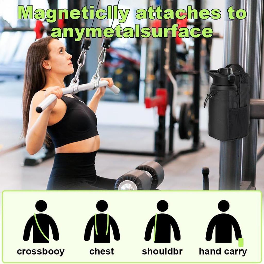 Magnetic Water Bottle Bag Gym Specific Water Cup Holder with Strong Magnet for Outdoor Sports and Activities