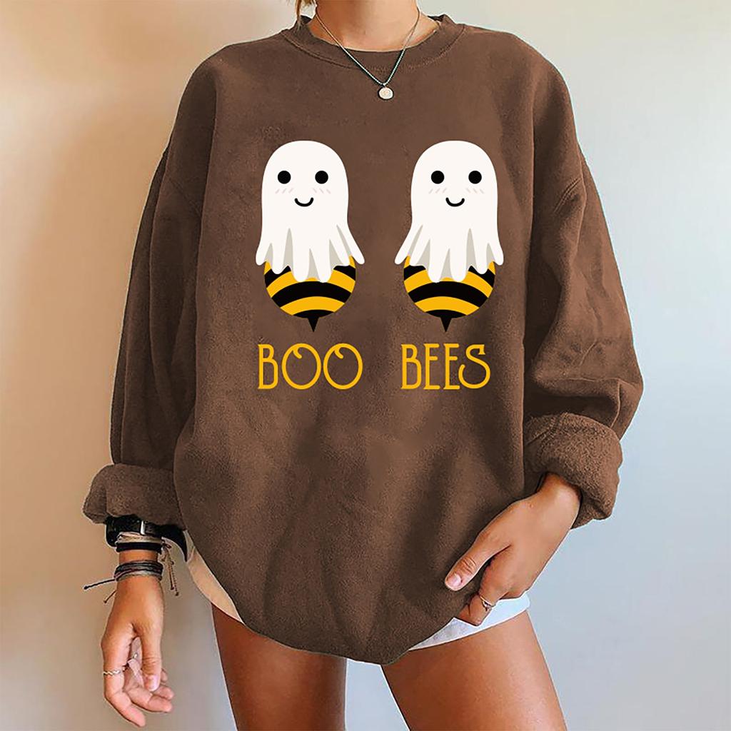 Halloween Long Sleeve Women's Sweatshirt Drop Shoulder Long Sleeve Women's Padde