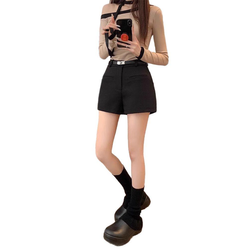 Korean Spicy Girl Spring 2025 High-Waist A-Line Casual Shorts for Women