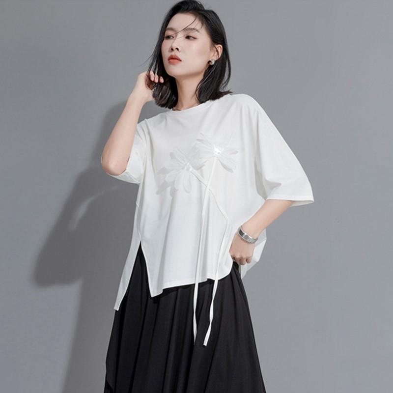 Short Sleeve Oversized Vintage Floral Casual Loose Summer T Shirt Tops Women T-shirt