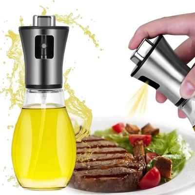 Glasöl-Sprühflasche Feiner Sprühstoß Auslaufsicherer Glasölzerstäuber Inklusive Trichter Edelstahlölspenderflasche Küchengebrauch