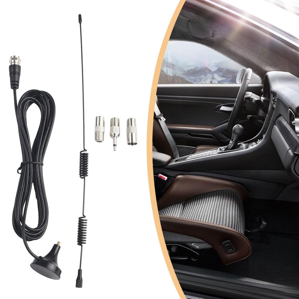 FM Radio Antenna for Indoor Use, Improve Stereo Reception, Magnetic Base Mount, Compatible with AV Audio Vedio Systems