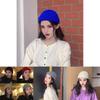 Warm Unisex Knit Beanie Round Top Cotton Hat Soft Winter Comfort