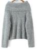 French Winter Off-Shoulder Soft Knit Sweater - Solid Color Loose Pullover