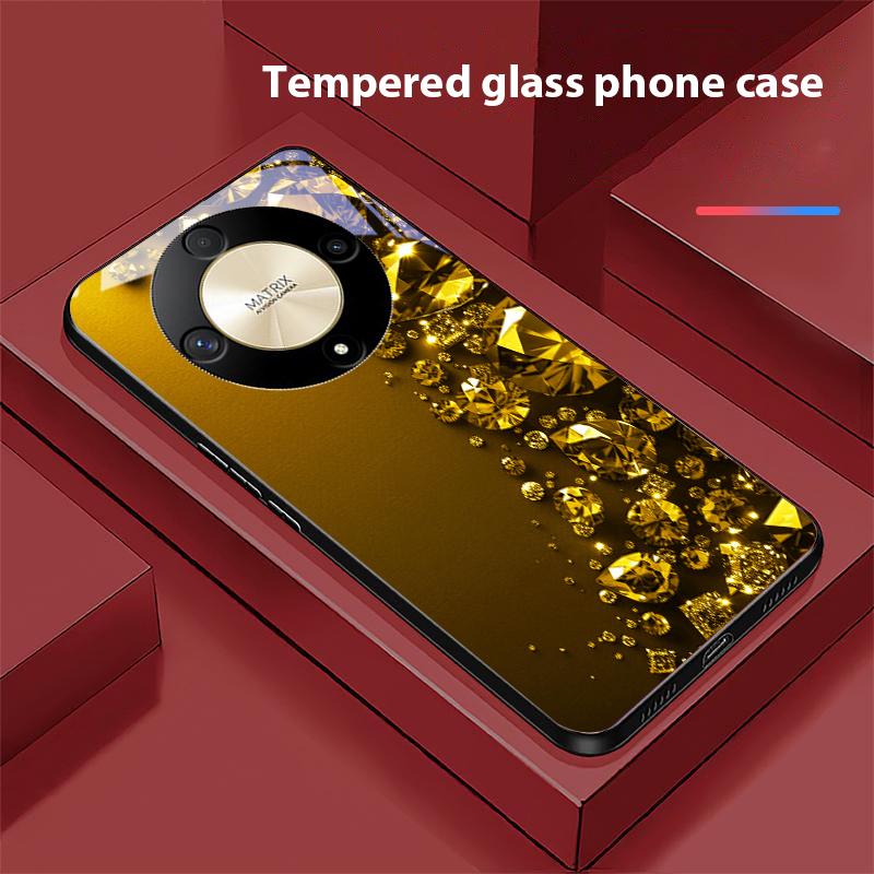 Full Diamonds For Honor Magic 6 50 70 90 Lite X7b 200 Pro Nova 10 Nova 5T X6 P30 Pura 70 Ultra Tempered Glass Phone Case